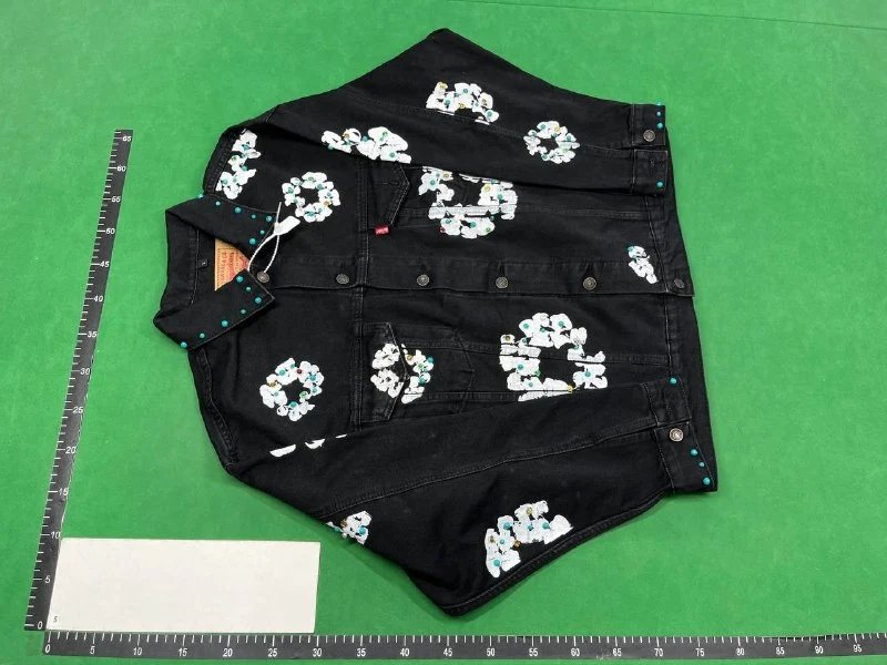 Kanye same style denim tears denim suit jeans jacket - 2