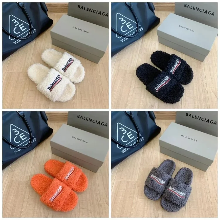 Balenciaga fluffy slippers sandal