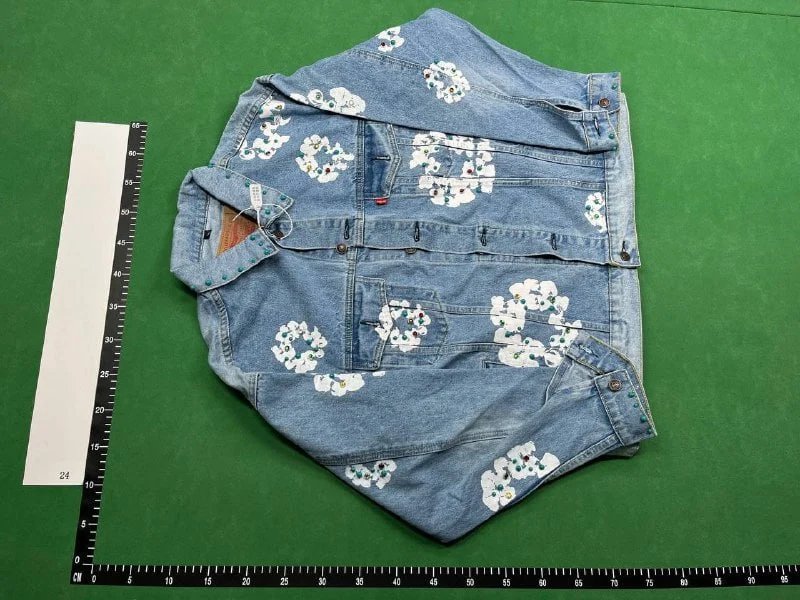 Kanye same style denim tears denim suit jeans jacket - 3
