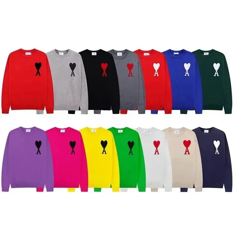  Ami knitted sweater unisex couple trend 
