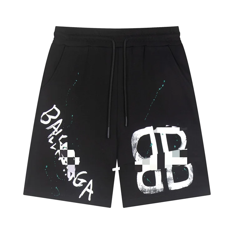 New glow-in-the-dark graffiti casual shorts, loose fit, unisex style - CY