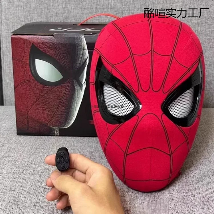 Spider Man headgear eyes movable manual electric blinking mask