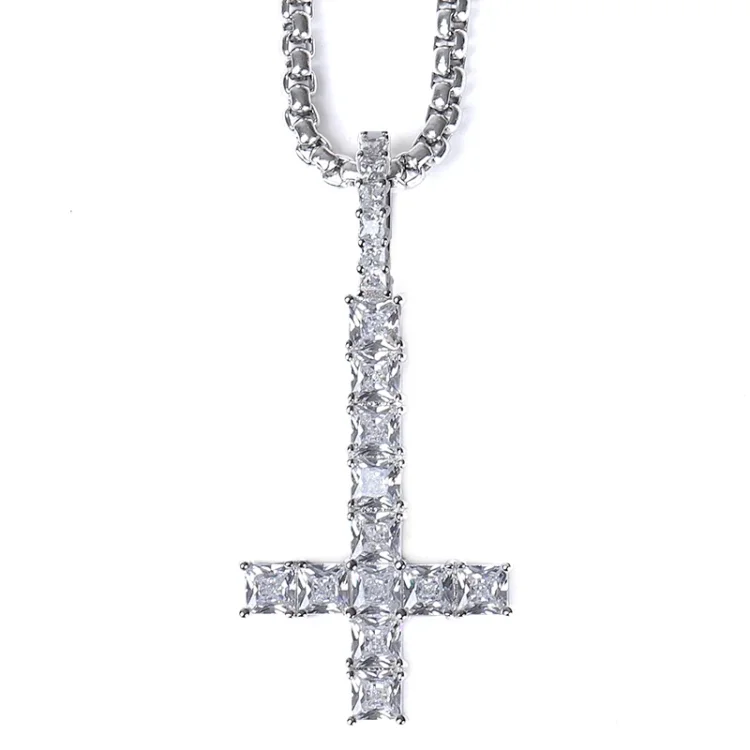 Elegant Diamond Cross Pendant Necklace