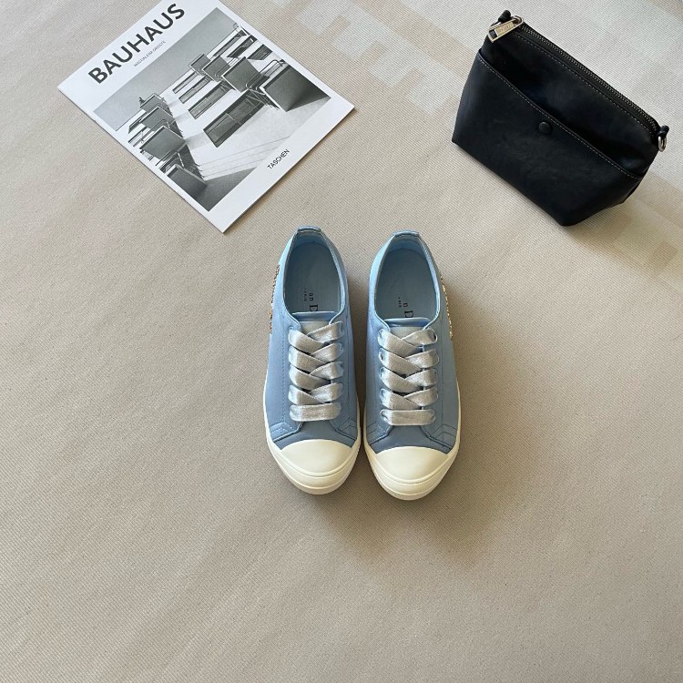 Dior new comfortable silk satin lace-up sneakers - 3